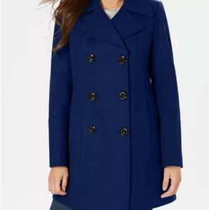Anne Klein Blue Wool Coat